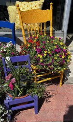 Whimsical Potted Chairs from Pennycrest Floral in Archbold, OH