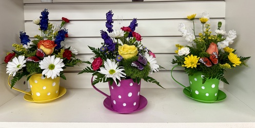 Metal Garden Tea Cup