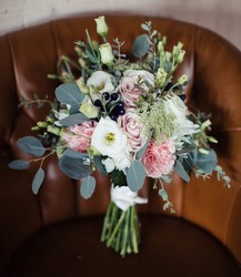 Blush & Navy Bridal Bouquet  from Pennycrest Floral in Archbold, OH